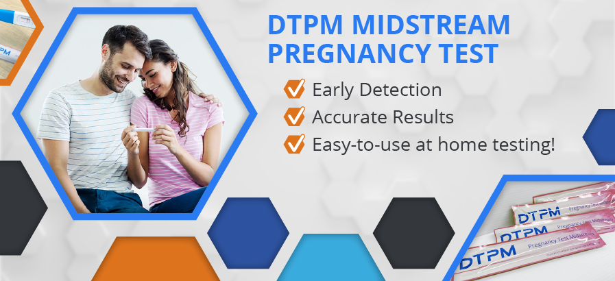 DTPM Midstream Pregnancy Test - Early Detection, Accurate Results, Easy-to-use at home testing!