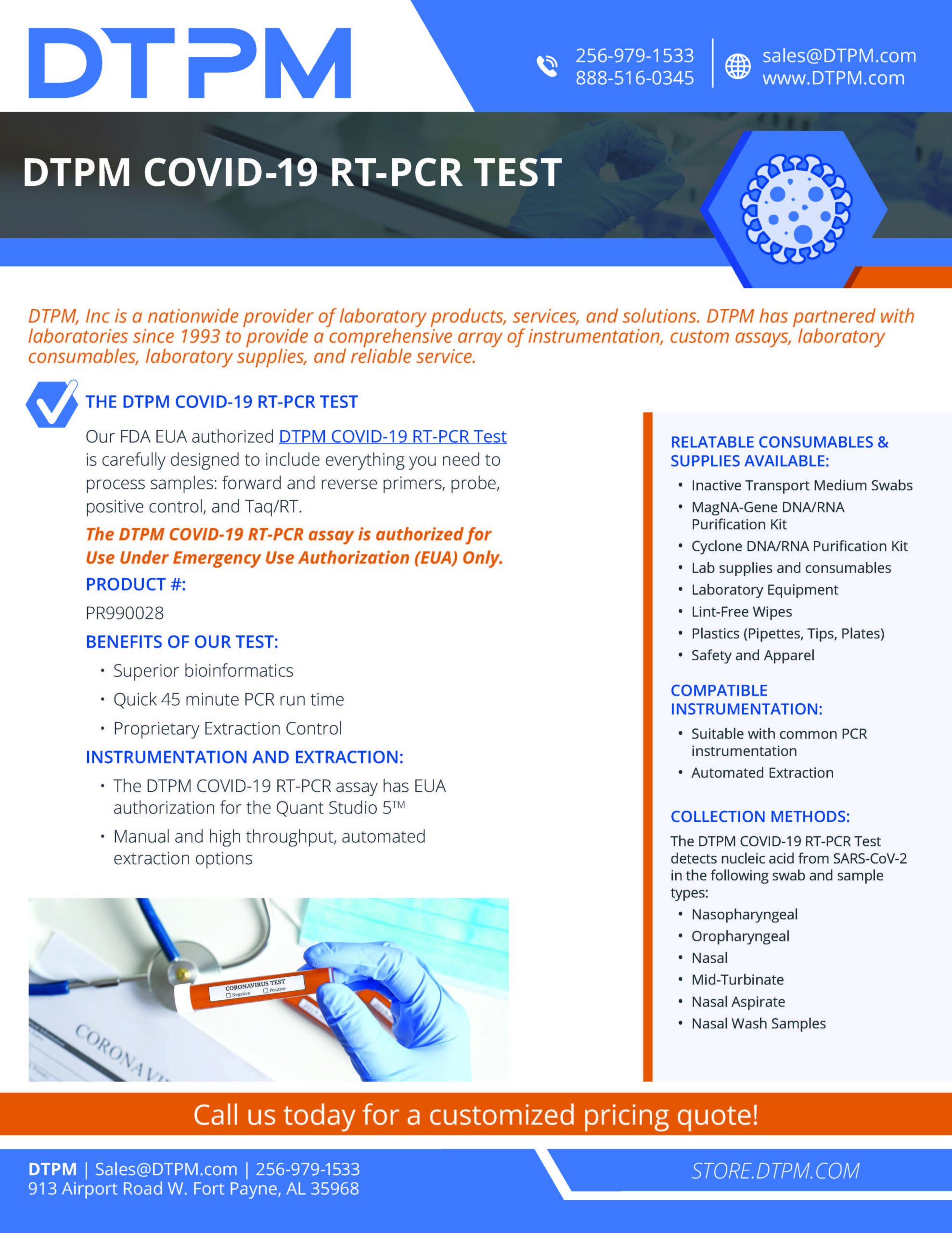 DTPM COVID-19 RT PCR Test