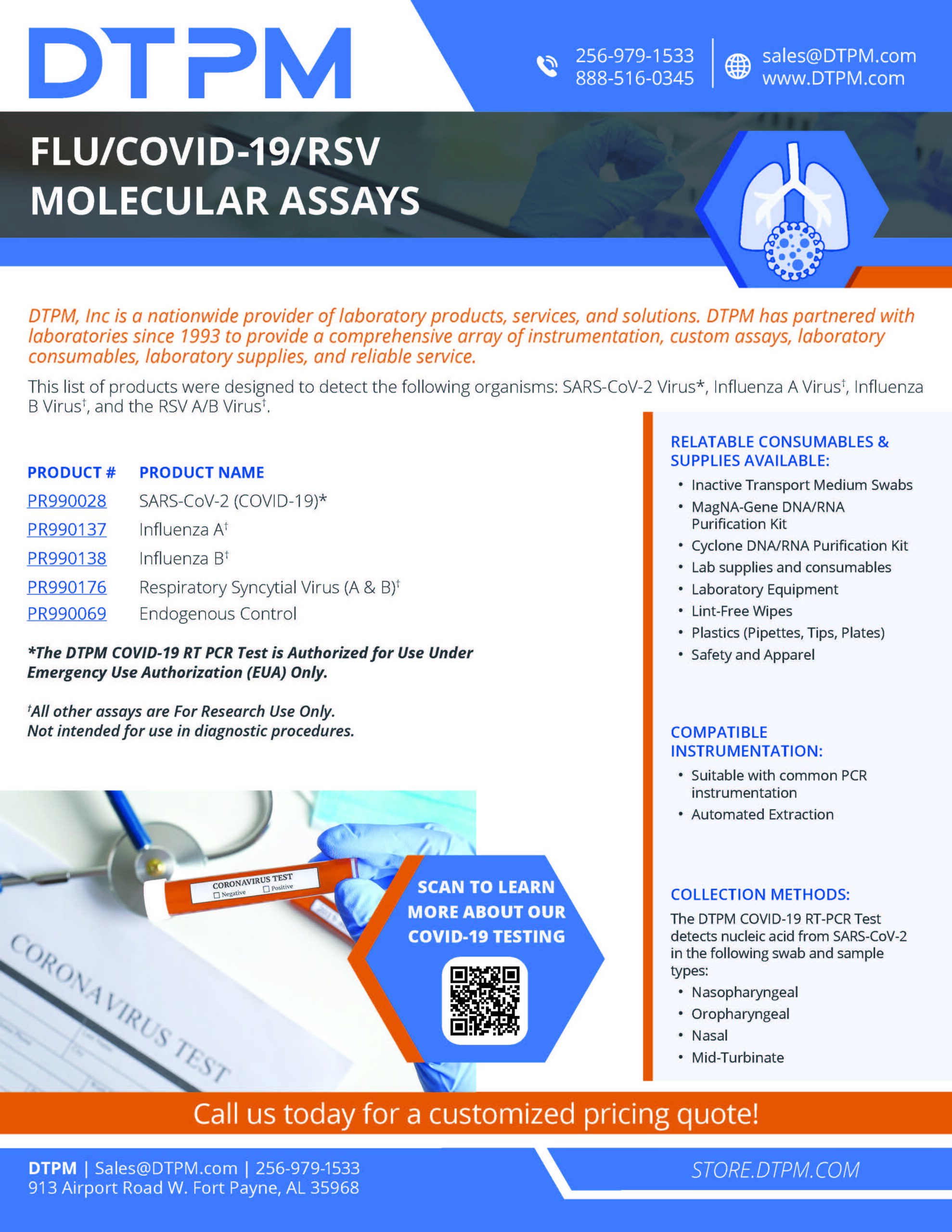 DTPM Flu, COVID-19, RSV Molecular Assays