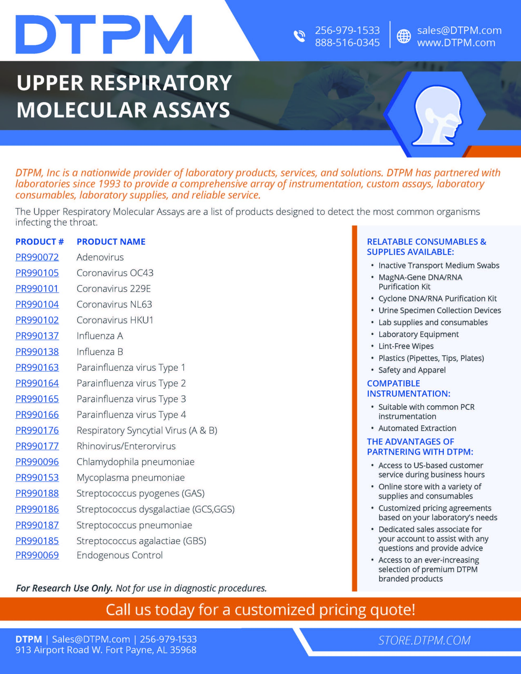 Upper Respiratory Molecular Assays